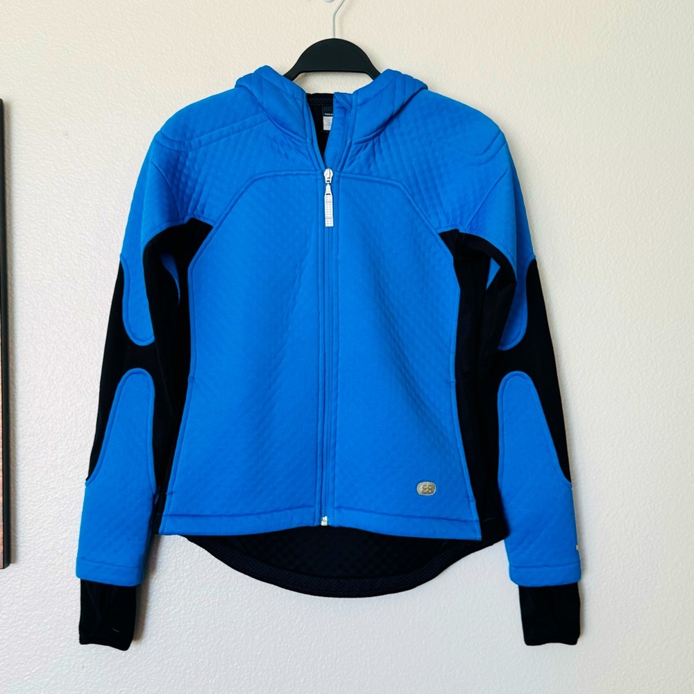 Nike Sphere Thermal Scuba Zip Front Hooded Blue Black Jacket Size Small (4-6)